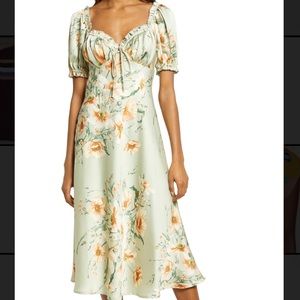 NWOT Floret Studios Floral Puff Sleeve Midi Dress